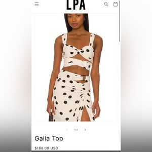 LPA Black and White Polka Dot Galia Top